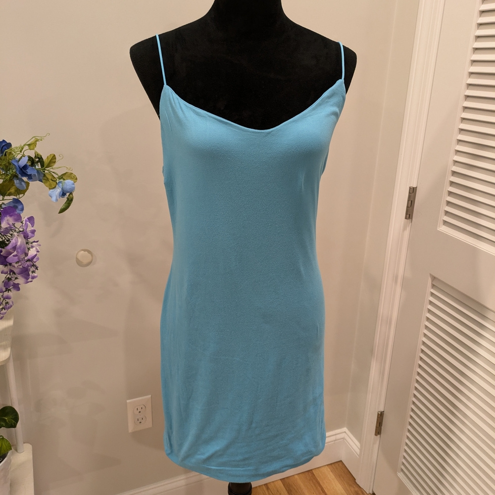 Charlotte Russe Blue Strapless Midi Dress Size XL